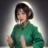 评测组编辑晚风的头像照片，年轻女性，手持平板阅读漫画，温暖灯光氛围
